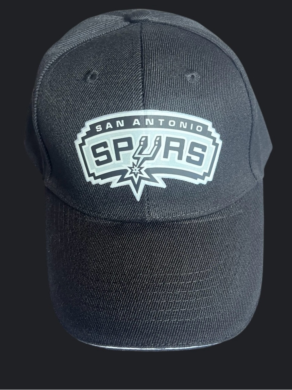 Pur Black Baseball Cap with White San Antonio Spurs Logo